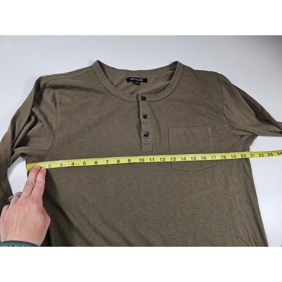 Hethcode size large L henley popover comfort career green - - Picture 6 of 6